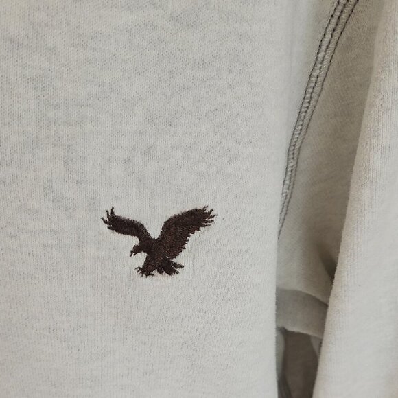 American Eagle Gray Long Sleeve Henley Shirt - Picture 4 of 5